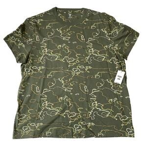 Mode Of One Camo Graphic Print T-shirt Men XXL Army Green Short Sleeve Tee NWT